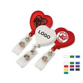 Heart Retractable Reel Security ID Badge Card Holder with Anti-Lost Clip
